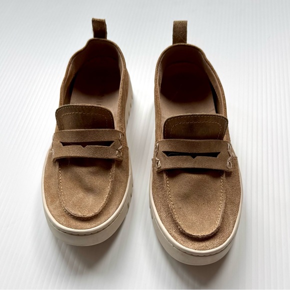 Vionic Tan Suede Loafers with Cream Sole - Picture 2 of 4